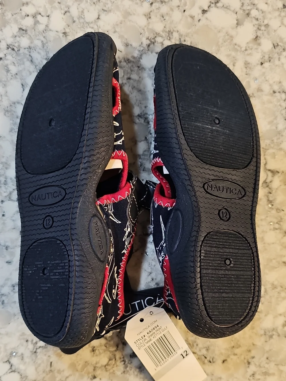 Nautica Blue Red Shark Water Beach Shoes, Size 12